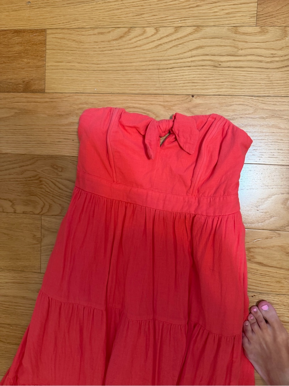 Strapless Coral Dress - Picture 2 of 3